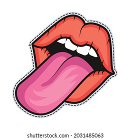 mouth patch retro style icon