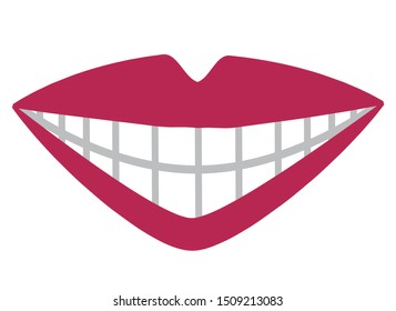 mouth with perfect teeth vector illustration