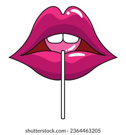 arte pop bucal con vector de caramelos aislado