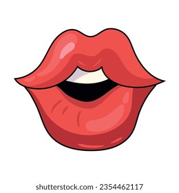 mouth pop art icon isolated illustration