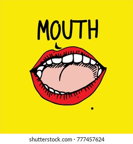 Mouth Pop Art Style On Yellow Stock Vector (Royalty Free) 777457624 ...