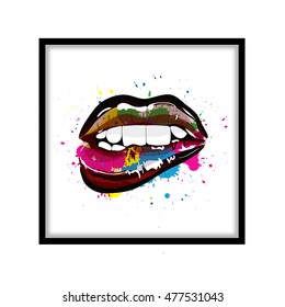 Mouth pop art vector