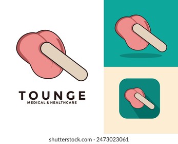 Mouth with protruding tongue, check up health tongue doctors. Tongue and disease. Flat vector illustration