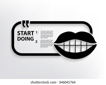 Mouth Quotation Mark Speech Bubble,design