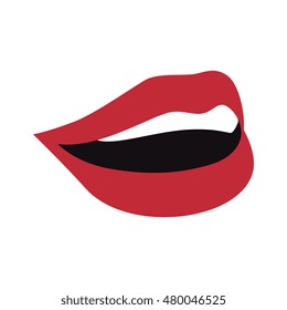 mouth with red lips