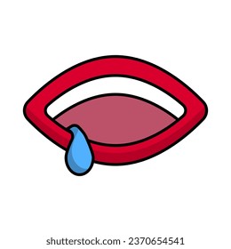 Mouth and saliva icon. Vector.