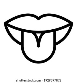 Mouth sense icon. Outline mouth sense vector icon for web design isolated on white background