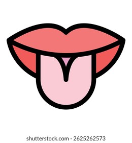 Mouth sense icon. Outline mouth sense vector icon color flat isolated