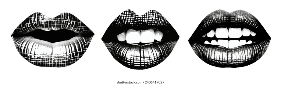 Mouth set vector isolated on white background