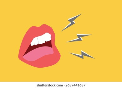 Mouth shouting angry. Symbol of warning, danger, screaming. Eps10 illustration