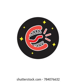 mouth shouting symbol in the space symbol vector