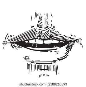 mouth smile ¨teeth smiling joy laught expression smiling face symbol lips isolated on white background