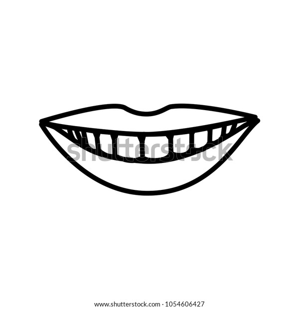 Mouth Smile Teeth Vector Template Stock Vector (Royalty Free) 1054606427