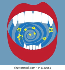 mouth with stars