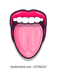 Mouth sticking out tongue Illustration