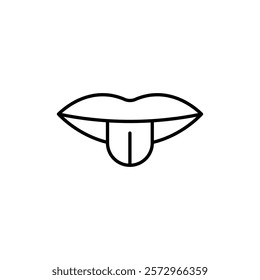 Mouth sticking tongue out icon simple vector symbol