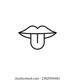 Mouth sticking tongue out icon Flat fill set collection