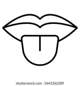 Mouth sticking tongue out icon simple flat icon vector symbol