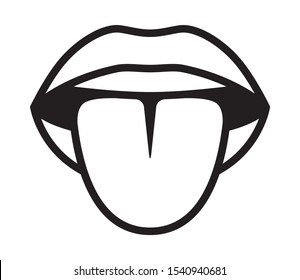 Mouth Sticking Tongue Out Or Lick Line Art Vector Icon For Apps And Websites