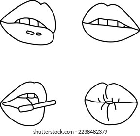 Mouth style outline vector icons