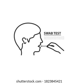 Mouth Swab Test For COVID-19 Icon Concept Isolated On White Background. Vector Illustration