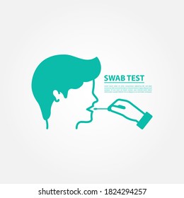 Mouth Swab Test For COVID-19 Icon Concept Isolated On White Background. Vector Illustration