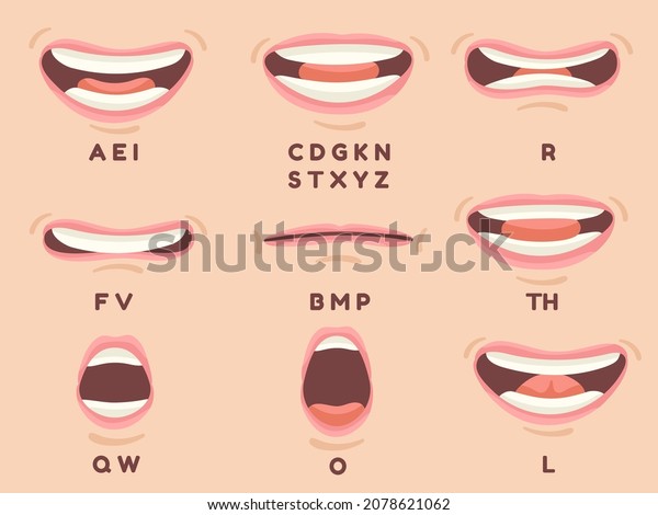 Mouth Sync Animate Talking Mouths Lips Stock Vector (Royalty Free ...