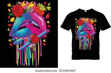 Mouth t shirt design and templates