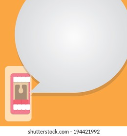 Mouth talking with bubble speech