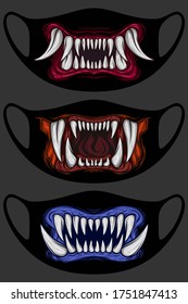 Boca con dientes para máscaras faciales. Ilustración del vector