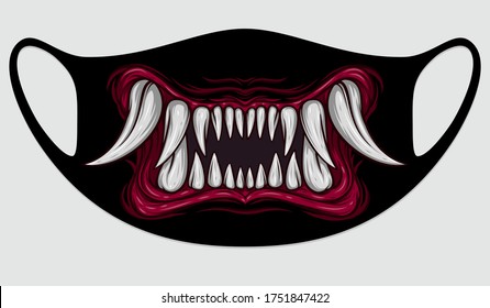 Boca con dientes para máscaras faciales. Ilustración del vector