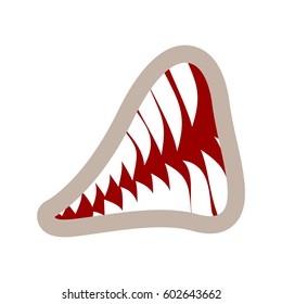 Mouth and teeth growl isolated. animal Jaws on white background
