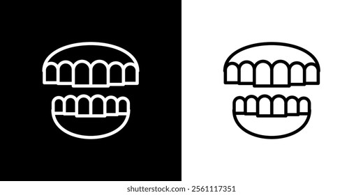 Mouth and teeth icon. Tooth. Mouth. Dentist. Black image. Germs. Toothache. Bad breath. Silhouette