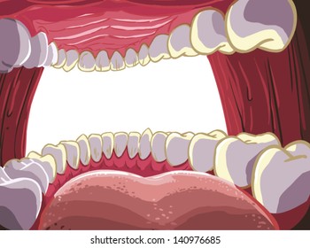 mouth with teeth from inside