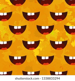 mouth with teeth and tongue to fools day