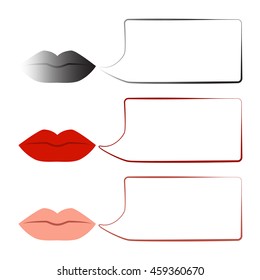 Mouth text box, vector illustration