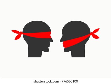 Mouth tied, blindfolded. Misunderstanding due to communication problems