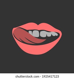 Mouth And Tongue Logo Design Vector
