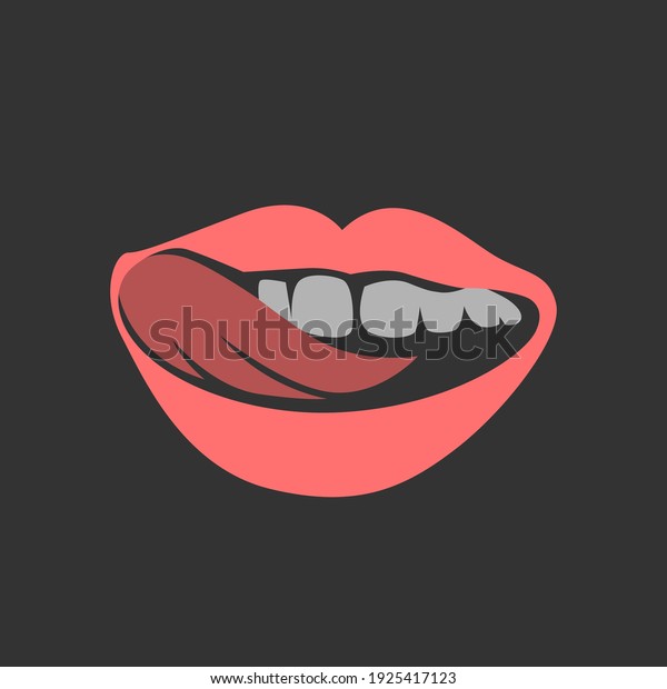 Mouth And Tongue Logo\
Design Vector
