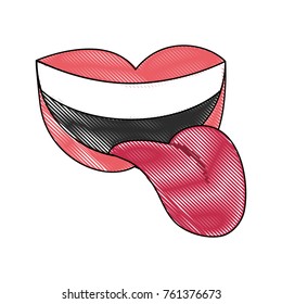 Mouth with tongue out cartoon