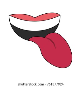 Mouth with tongue out cartoon