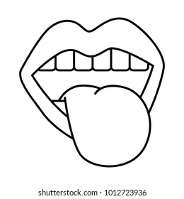 mouth tongue out vintage emblem