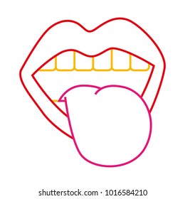 mouth tongue out vintage emblem