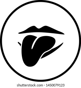 mouth with tongue sticking out symbol