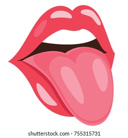 Mouth And Tongue Vector Illustration