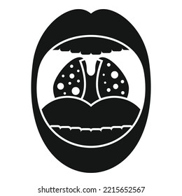 Mouth tonsillitis icon simple vector. Tonsil anatomy. Bacterial ent