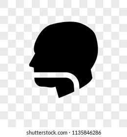 Mouth tube in bald male head vector icon on transparent background, Mouth tube in bald male head icon