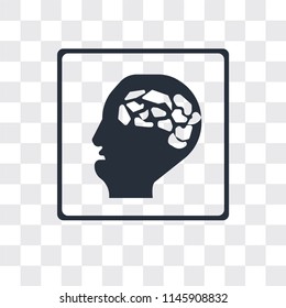Mouth tube in bald male head vector icon isolated on transparent background, Mouth tube in bald male head logo concept