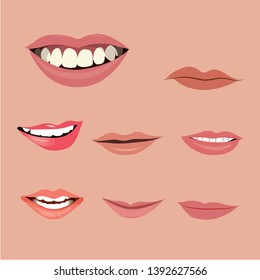 Cartoon Talking Mouth Lips Expressions Vector Stock Vector (Royalty ...