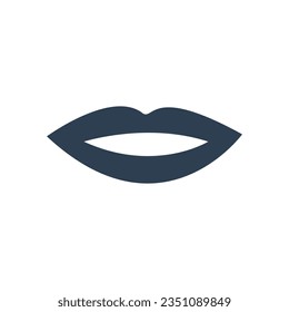 MundVektorsymbol einzeln auf weißem Hintergrund.Illustration weiblicher Lippen für den Web- und Print-Gebrauch.
